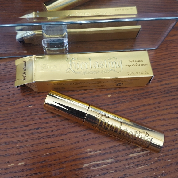 Kat Von D 10th Anniversary Everlasting Glimmer Veil Liquid Lip Gold Skool NEW